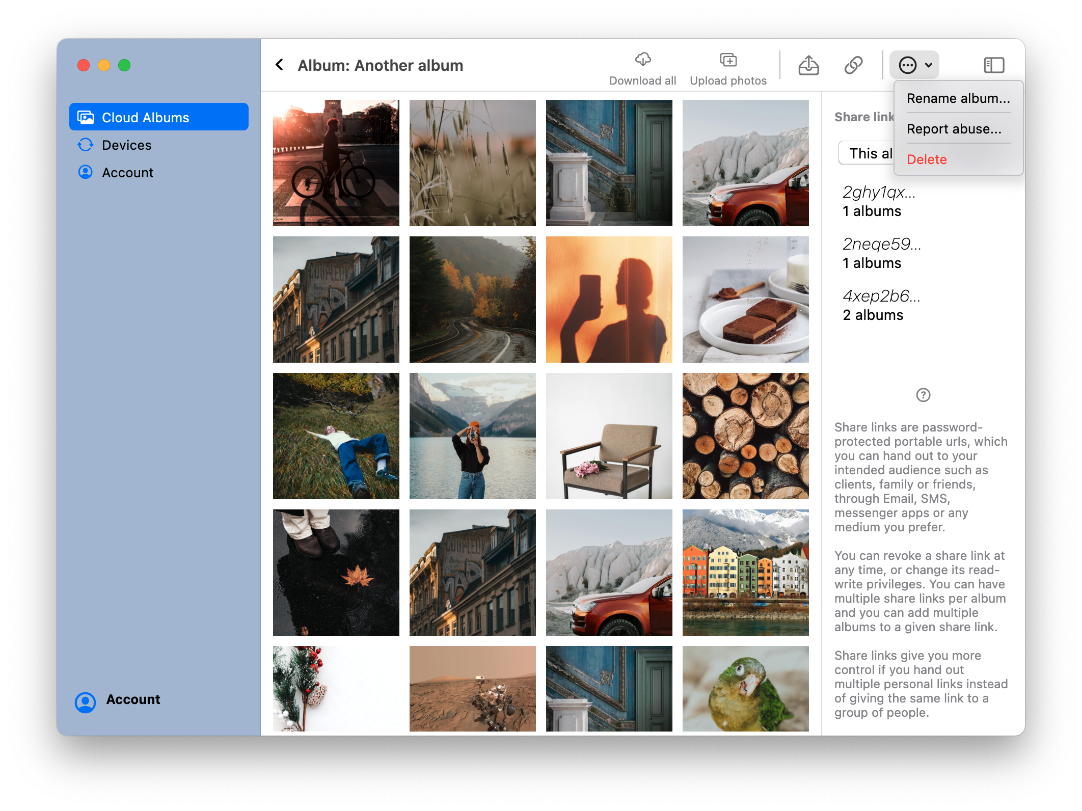 Cloud Albums on macOS